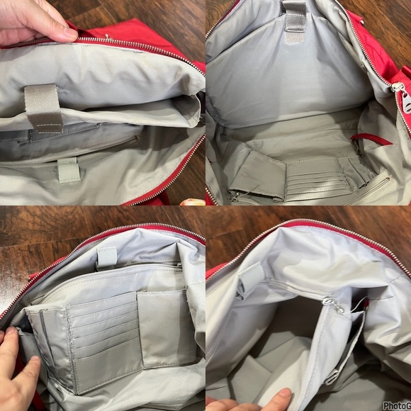 BAGGALLINI laptop travel bag. Red 12”x13” Nylon convertible with many pockets - Picture 2 of 16